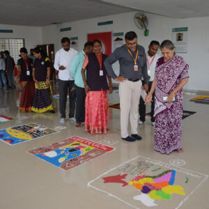Rangoli and Flower arrangement competition at Shriram Horticulture College Paniv